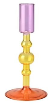 Gift Company Voile, Kerzenhalter, H16,2cm, Borosilikatglas, lila/gelb/orange, gs