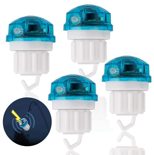 Editbar 4PCS Automatischer Bissanzeiger Angeln – LED Angel Bissanzeiger mit Ton- & Lichtalarm, Wasserdicht Elektronische Bissanzeiger, Hochsensibel & Windresistent, Für Nachtangeln & Tagangeln