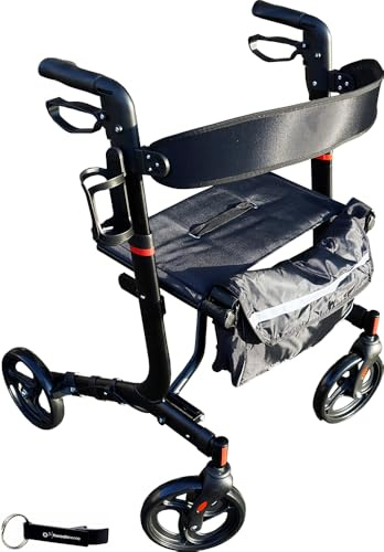 HEADNMORE® Bundle - RIDDER® Rollator Walker Gehwagen bis 125kg, Sitzbreite: 46cm +Schlüsselanhänger