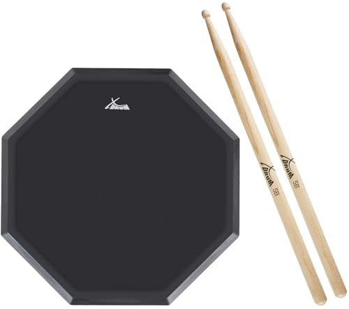 XDrum TF-8 TrueFeel Übungspad 8 Zoll inkl. Drumsticks – leises Practice Pad mit realistischem Rebound für Schlagzeug Anfänger & Profis – tragbares Drumpad für Zuhause & unterwegs