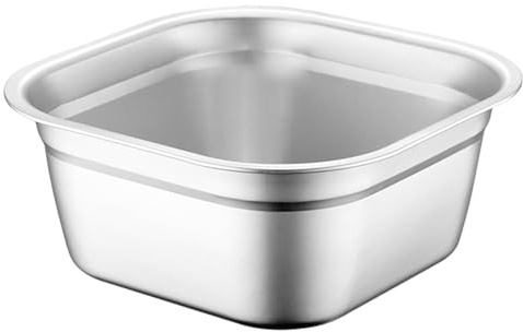 Holibanna Cuenco De Acero Inoxidable Cuadrado 9.84In Para Mezclar Lavar Frutas Y Verduras Ensaladera Multiusos Para Cocina Hogar