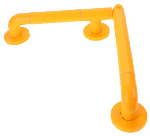 EXCEART Corrimano Del Bagno Asta Doccia Maniglioni Per Il Bagno Curvo Telaio Preda Anti Presa Maniglioni Per Vasca Maniglione Da Bagno Barra Di Sicurezza Yellow Plastica