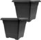 SUSTANIA Lot de 2 grands pots de fleurs d'extérieur 40 x 40 cm - Anti-basculement - Avec système de drainage - Jardinière extrêmement résistante - Pot de fleurs stables - Anthracite