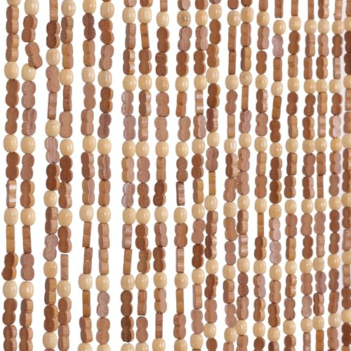 BECHAEO Handgefertigter Perlen-Türvorhang für Tür, 80 x 190 cm, Natur