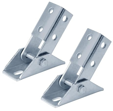 SAUVRANU Adjustable Brace Fitting for 1-5/8 Strut Channel, Hinged Base, 3/16 Thick, 2 Pcs