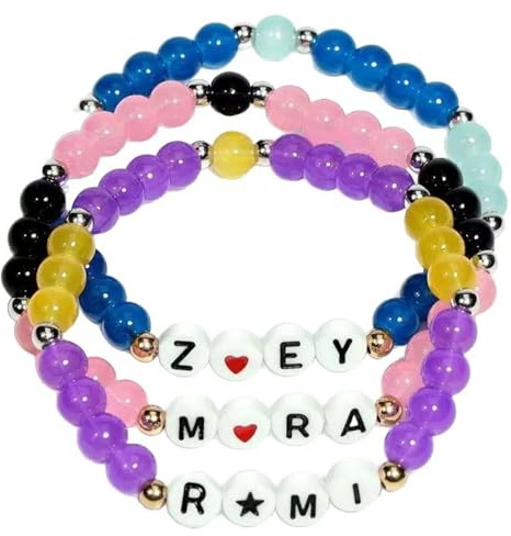 HTTDSLF K-pop De-mon Merch Armbänder, Stapelbare Stretch Armbänder, Partner Armbänd Matching Armband Mit Buchstaben für K-pop Fans Cosplay Outfit Geschenke Accessoires Schmuck Geburtstag Weihnachten