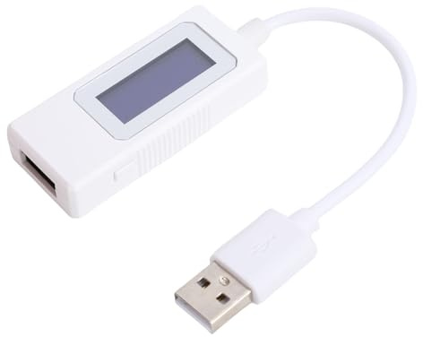 VBESTLIFE USB-Tester-Leistungsmesser, 0–99 Stunden, 0–195 W, 0–6,5 A, Digitales Multimeter, Spannungs- und Stromprüfgerät, Leistungskapazität, Arbeitszeit, Amperemeter, Voltmeter (WHITE)