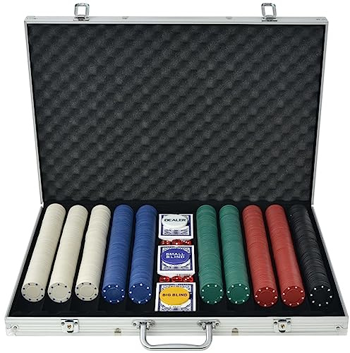 Poker-Box, Koffer mit 1000 Chips, Aluminium