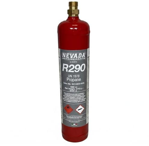 Tecno Cold | Gas Refrigerante R290 Propano in Bombola da 370g – Refrigerante Naturale per Climatizzatori e Frigoriferi – Alta Purezza – Bombola per Ricarica Impianti HVAC