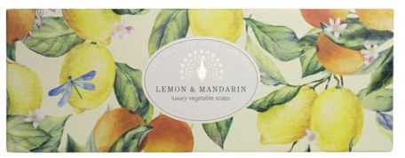 The English Soap Company, Lemon & Mandarin, Set aus festen Seifen, 3 × 100 g
