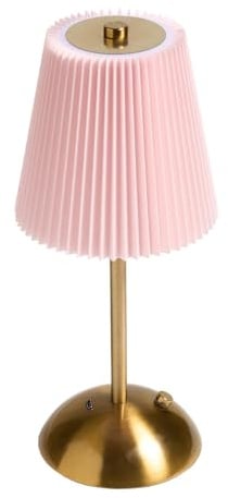OHS Cordless Battery Lamp, Rechargeable USB Cordless Table Lamp Decorative Portable LED Light Bedside Table Lamps for Bedroom Living Room Home Office, Pink