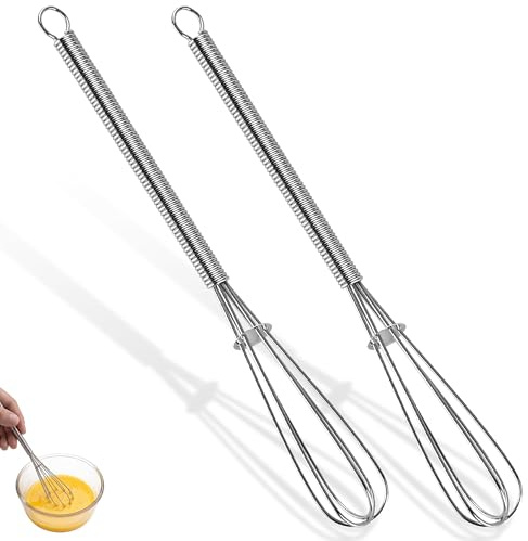 U-Taste Mini Fouet de Cuisine, Acier Inoxydable 18/8, 18 cm, Lot de 2 | Petit Fouet de Cuisine pour la Pâtisserie et la Cuisine – Whisk pour Mélanger Pâtes, Blancs d'Œufs, Beurre, Café et Sauce