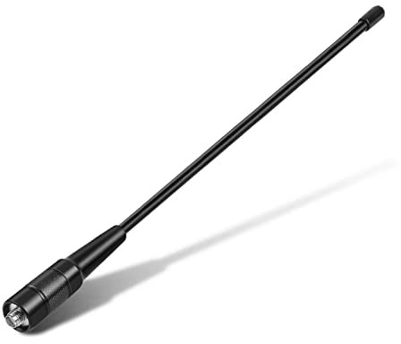 TNP NA-771S Antena de Radio SMA Hembra 15,6 Whip Vhf/UHF (144/430Mhz) Antena de Alta Ganancia para BaoFeng, Pofung, Kenwood, Wouxun, Yaesu Compatible con Radio de Dos Vías Ham Walkie Talkies