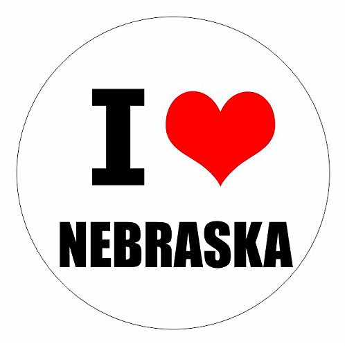 Kiwistar - Autoaufkleber - 5x5 cm - außen klebend - I love Nebraska Lincoln für Auto, Laptop, Fahrrad, LKW, Motorrad Aufkleber mehrfarbig Sticker Decal