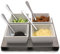 Chef-hub Indian Restaurant Square Style 4 Bowl Relish Server for Chutneys & Dips - Sauce Dish
