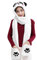 FakeFace 3-in-1 Multifunktion Tierhut, Schal & Handschuh Set Panda Bär Plüsch Winter Ski Hut Mütze Aviator Style (Lang)
