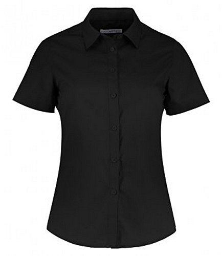 Kustom Kit Women's Tailored Poplin Shirt, Black, Size 10
