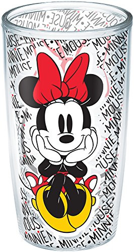 Tervis 1228130 Disney - Minnie Mouse Name Pattern Insulated Tumbler with Wrap, Tritan, Clear