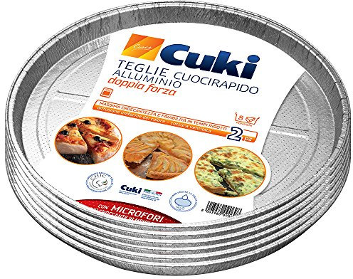 Cuki Teglie Cuocirapido Alluminio - Doppia Forza - 8 porz - tonde [TM32G] - 12 vaschette (Multipack)