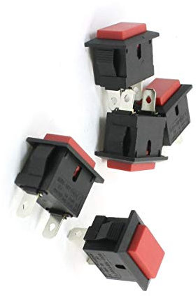 Aexit 5 x Interruttore a pulsante momentaneo a 2 terminali rettangolo tappo rosso SPST ID: 233386