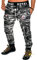 Jaylvis Herren Jogginghose lang Baumwolle Sweatpants H.512 (DE/NL/SE/PL, Alphanumerisch, L, Regular, Regular, Camou/Hell-schwarz)