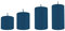 Adventskerzen Abgestuft Blau Petrol Ø 5 cm, 4er Set, Adventskranzkerzen, Unparfümiert, Traditionelles Design, Weihnachten, Winter