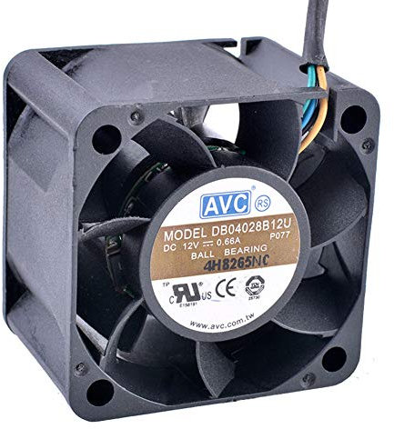 DB04028B12U 40mm Fan 4cm 4028 40x40x28mm 12V 0.66A Dual Ball Bearing 4-Wire 4pin PWM Server Power Airflow Coo