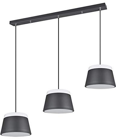 Trio Leuchten Pendelleuchte Baroness 308900642, Metall Schwarz matt, Acryl weiß, exklusiv 6x E14
