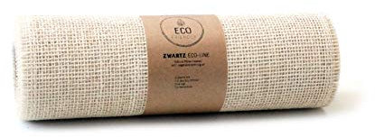 Juteband, Tischläufer, Soft Jute, Natur/Farbig 30 cm breit, 5 m Rolle | Tischband Deko Hochzeit rustikal Natur/Farbig (weiß)