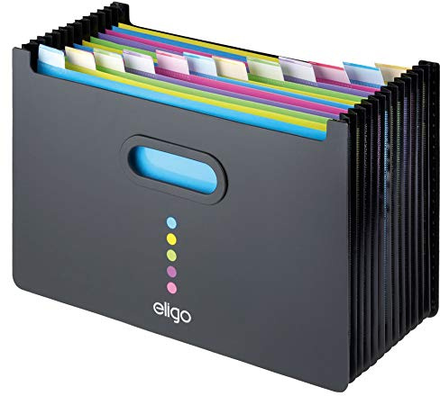 Snopake Eligo 15859 Schreibtisch-Organizer im Querformat, 13-teilig, Schwarz