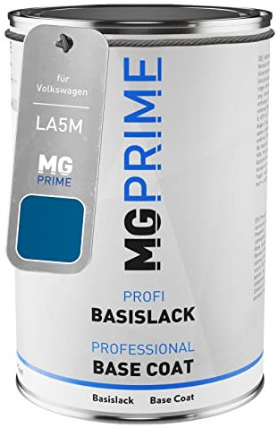 MG PRIME Pintura automotriz Bote listo para pulverizar para Volkswagen VW LA5M / A5M / 6J Mercatoblau Metallic/Mercato Blue Metallic Pintura base 1,0 litros 1000 ml