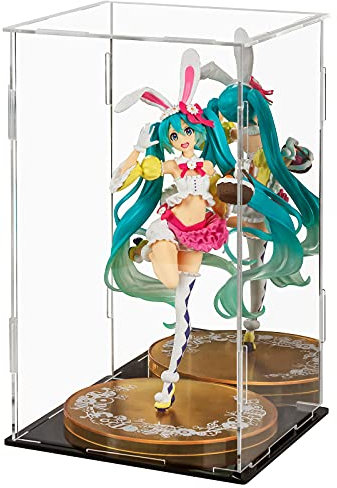 LileZbox Vitrine en Acrylique Noire avec Miroir - Polyvalente - pour Objets de Collection - pour Jouets et Figurines - Format A1