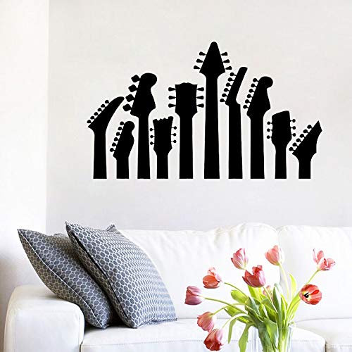 Opprxg Gitarre Wandtattoo Heavy Metal Rock Musikinstrument Wandaufkleber Teen Boy Schlafzimmer Dekoration Musik Studio Wallpaper Poster42cmx68cm