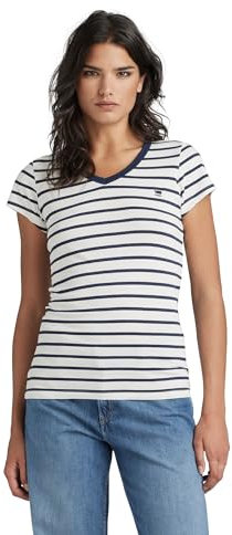 G-STAR RAW Damen Eyben Stripe Slim V-Neck Top