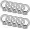 Pack of 10 Ring Nuts M6,ringmutter m6,Ring Eyelets M6, 304 Stainless Steel Thread Eyelet Nut,Ring Bolts with Thread,Ring Bolts for Attaching Hanging Ornaments, Flower Pots, Swing Stands etc.