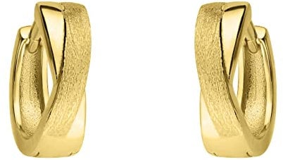 SOFIA MILANI - Damen Ohrringe 925 Silber - vergoldet/golden - Gebürstete Creole - E1577