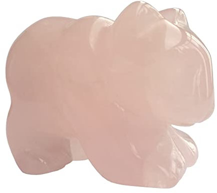 Manekieko Figure Di Orso In Quarzo Rosa Naturale,1,5 Pollici Tagliate A Mano Cristalli E Statue Di Pietra Sanatoria