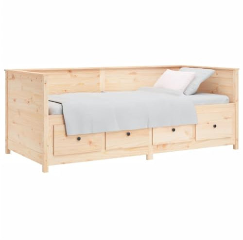vidaXL Tagesbett Sofabett Gästebett Sofa Einzelbett Bettsofa Bett Bettgestell Schlafsofa Holzbett Bettrahmen 75x190cm Massivholz Kiefer