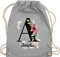 Turnbeutel Rucksack - Buchstabe anpassbar mit Name I Geschenk Initialen - Unisize - Hellgrau - jga beutel blumen stoffbeutel schule personalisierte buchstaben a beuteltasche kita tasche