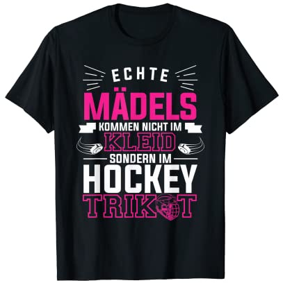 Echte Mädels Kommen Im Eishockey Trikot Eishockeyspieler T-Shirt