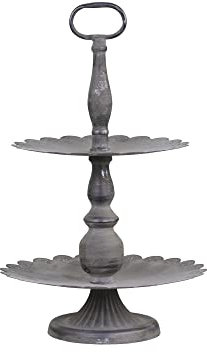 Chic Antique Etagere Spitzkante 2 Etagen Antique Zink