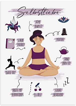 Nastami Postkarte IDEEN für mehr SELBSTLIEBE Postkarte Yoga Achtsamkeit