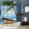 Musihy Duschrollo 100Cm Breit, Duschrollo für Badewanne Blau Kokosnuss-Strandboot Duschborhang Schmal
