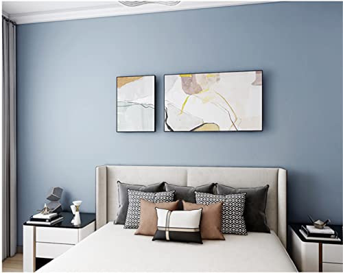 Bleu Clair Papier peint intissé 3D Couleur Pure Papier peint Moderne Minimaliste Couleur Unie Papier peint pour la maison Chambre Salon Toile de fond TV Papier peint Décoration murale 0,53 m x 9.5 m