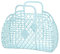 HERCHR Panier De Douche Portable, Poubelle De Rangement Creuse, Sac Fourre-Tout avec Poignée, Sac Pliable Portable pour Le Shopping à la Plage(Bleu)