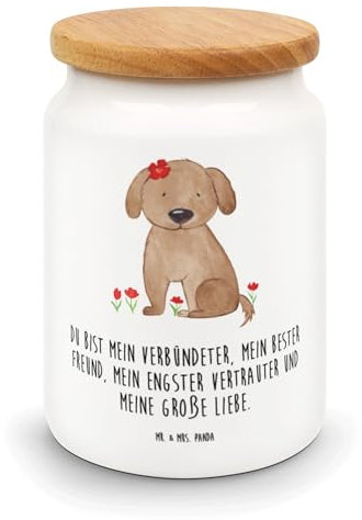 Mr. & Mrs. Panda Vorratsdose Hund Dame - Geschenk, Mottensichere Vorratsdosen, Liebe, Hundeliebe, Vierbeiner, Tierliebhaber, Hundemotiv, Vorratsdosen