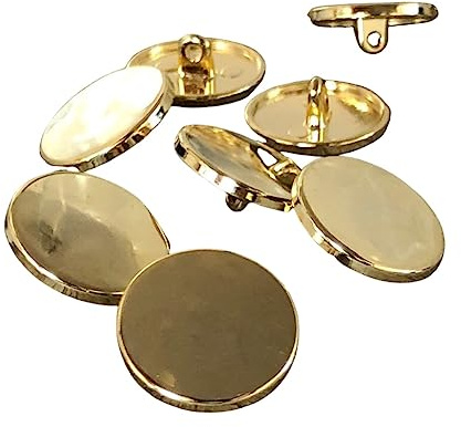 flache Metall Ösenknöpfe gold glänzend 10mm, 15mm 20mm (10 Stück) (20mm)