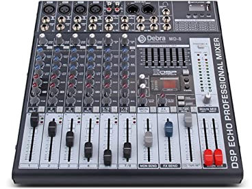 DJ Mixer, Audio MD-8 8- Canale Audio Mixer DJ Controller Sound Scheda con 24 Dsp Effetto USB Bluetooth XLR Jack Aux Input