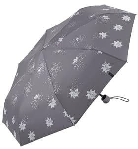 ESPRIT - Faltbarer Regenschirm für Damen, manuelles Öffnen & Schließen, Mini Manual, Größe 23 cm, Bits & Stars, 96 cm, Taschenschirm mit manueller Öffnung