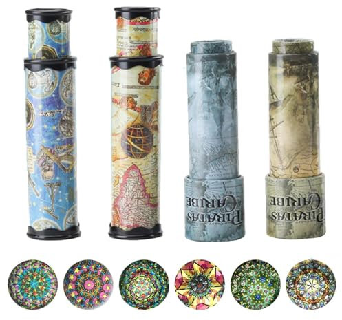 GERUI Lot de 4 kaléidoscopes classiques réglables - Jouet éducatif pour fête d'enfants - Verres kaléidoscope magiques - Pour anniversaire, Nouvel An, Noël - Avec jouets de maternelle